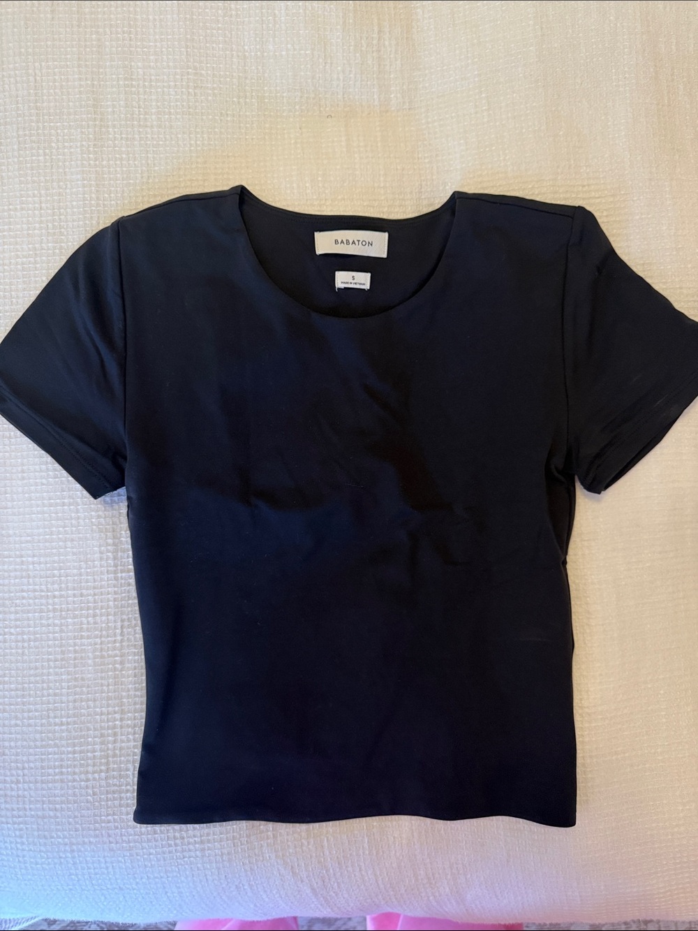 Babaton Black Short Sleeve Crewneck Tee